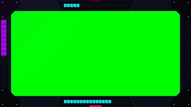 Futuristic Technology Border Frame with Animated Status Lights