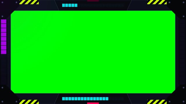 Technology Border Frame Overlay with Animated Digital Interface