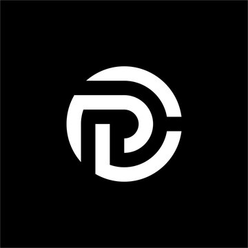 Futuristic cp or pc monogram with sleek circular integration and bold letter structure. Ideal for tech startups, digital marketing agencies, software platforms, or corporate business ventures.