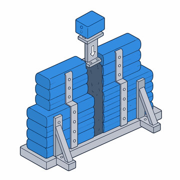 Industrial wall reinforcement and material injection vector