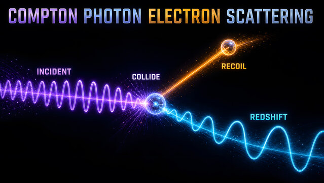 Compton Photon Electron Scattering Process Infographic