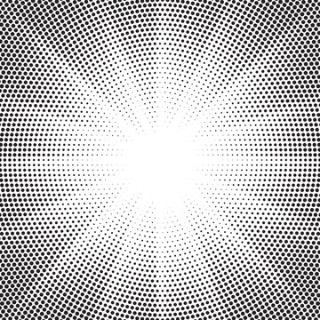 Halftone texture dot radial background, cartoon comic retro pop art dot border, halftone shadow