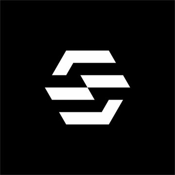 Futuristic abstract letter S inside a sleek hexagon frame. Ideal for tech startups, software companies, cybersecurity firms, or modern engineering enterprises.