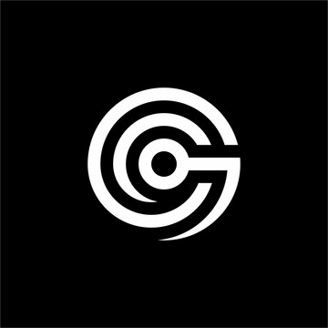 Futuristic GC or CG monogram featuring concentric circular lines and tech node integration. Ideal for tech startups, digital networking, software platforms, or modern corporate enterprise ventures.