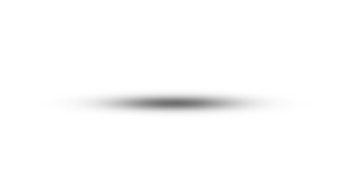 Black oval mockup drop shadow isolated on transparent background with soft blurred edges and smooth gradient