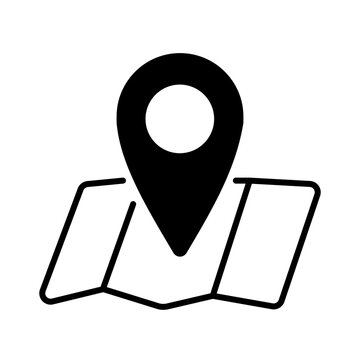 Essential black map pin icon symbolizing precise geographical location, destination tracking, and intuitive navigation for digital maps and mobile applications