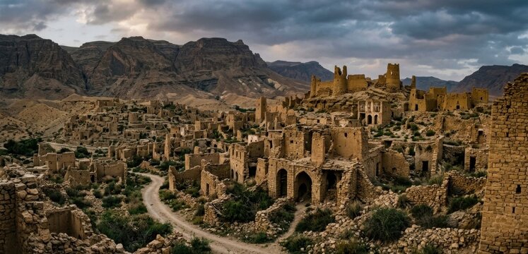 Ruins abandoned site concept historic landscape environment