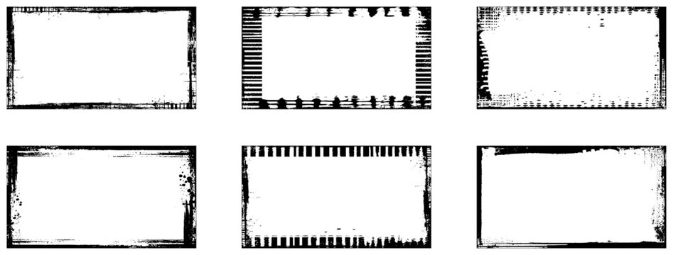 Vector grunge rectangles. Banners, logos, Icons, labels and badges set . Vector distressed textures