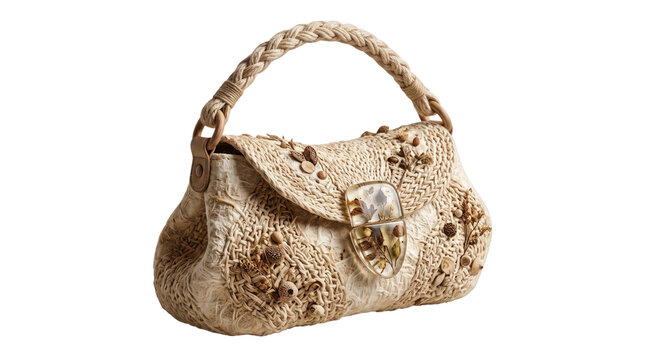 Bohemian straw handbag with braided handle, elegant woven summer purse with floral embroidery, luxury beach accessory for women
