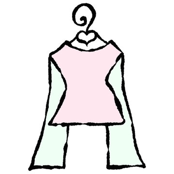 vector illustration of a fashion shirt hanger pastel coquette whimsy whimsical 
