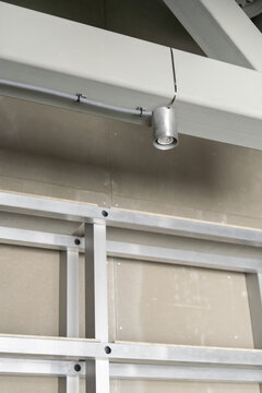 Industrial Ceiling Detail with Mounted Spotlight
