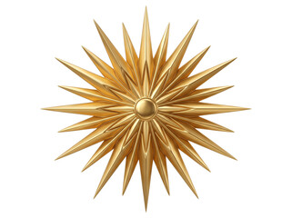 Fototapeta premium Elegant Metallic Gold Starburst Decorative Element Isolated