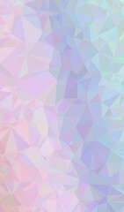 Fototapeta premium Iridescent pastel low poly mosaic texture with rainbow hues and crystalline shards for futuristic graphic design and colorful digital art backdrops.