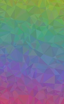 Geometric triangle polygon pattern with vertical rainbow gradient color mesh for modern creative graphic design projects and digital desktop backgrounds.