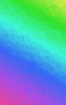 Vibrant rainbow gradient polygon background with sharp geometric triangles for abstract design and digital art projects.