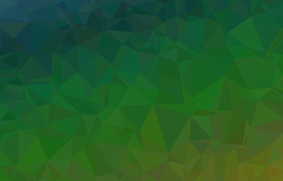 Dark green low polygon abstract background with deep shades, creating a mysterious geometric pattern for intense design projects.