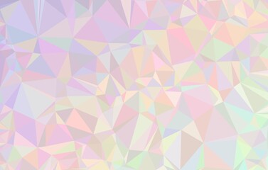 Fototapeta premium Multicolor pastel low poly triangular background with soft rainbow gradients crafted for cheerful baby shower invitations and playful creative projects.