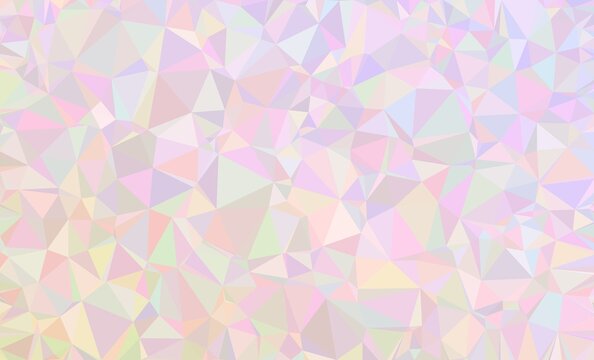 Multicolor pastel crystalline mosaic with randomized triangle shards offers vibrant aesthetic ideal for artistic stationery and decorative paper textures.