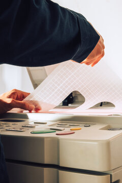 detail of operating riso printer