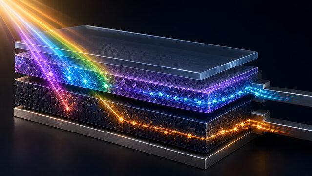 Tandem solar cell harvesting complementary wavelengths for higher efficiency