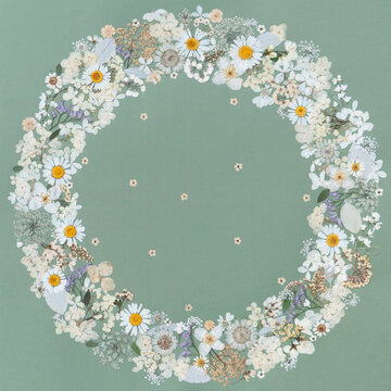 Spring wreath in mint shades