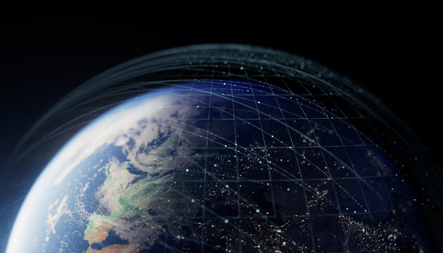 Global Digital Network over Planet Earth from Space