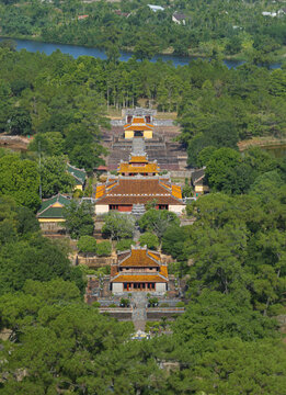 Aerial View of Minh Mang Tomb Complex in Hue, Vietnam