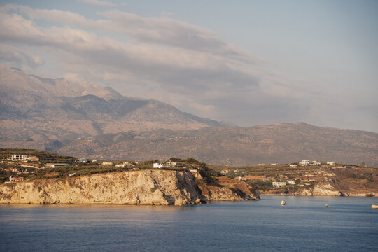 cretan hills and quiet countryside around almyrida, chania