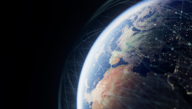 Global Digital Network over Planet Earth from Space