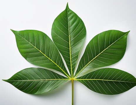 cassava leaf green it s a with a white background