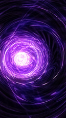 Fototapeta premium Swirling bright purple light tunnel creating a dynamic portal effect. Ideal background for sci-fi, speed, and creative concepts.