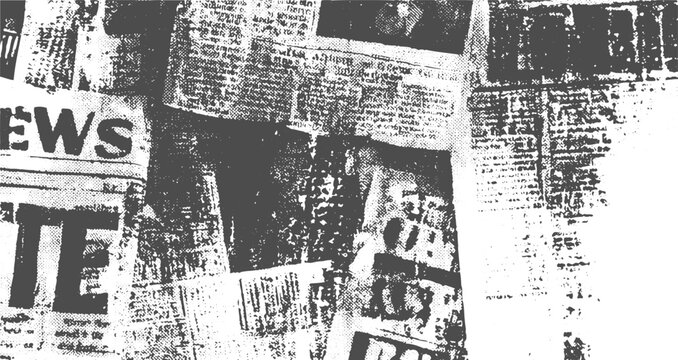 Vintage Newspaper Grunge Texture, Rough Paper with Grain, Dust and Scratches.