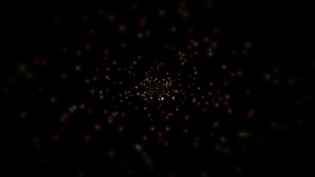 Abstract Warm Golden Bokeh Dots and Floating Stardust Loop