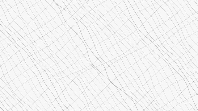 Delicate curved grid lines flow smoothly across a soft, pale backdrop, creating an abstract and minimalist pattern. Subtle motion adds depth and visual interest to the clean and modern design.