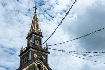 Église en bois de Kon Tum, Vietnam - Détail © Alexandre Grin