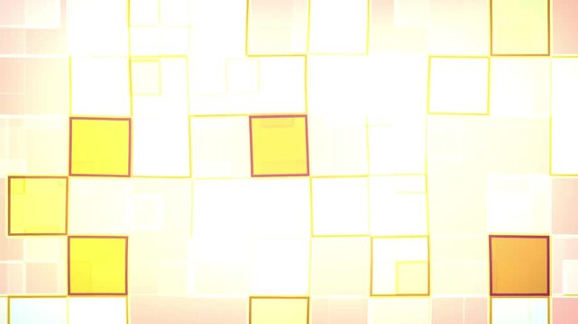 Bright yellow orange white square geometric grid pattern background for versatile design projects, ideal for websites, presentations, and print materials.