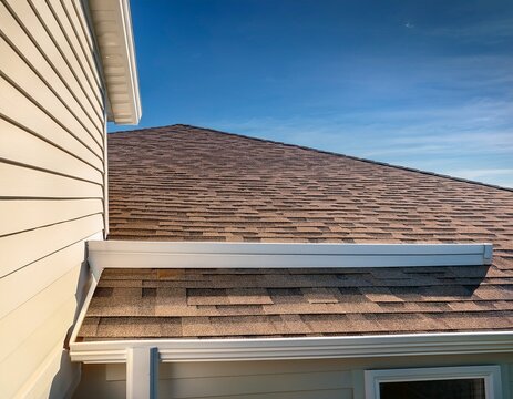 american home gutter protection system featuring white guards and soffit