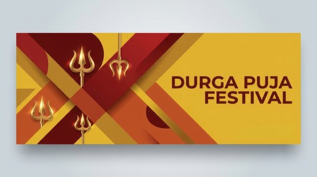 Durga puja festival colorful traditional banner design