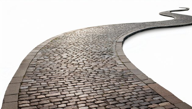 curved stone path isolated on a white background