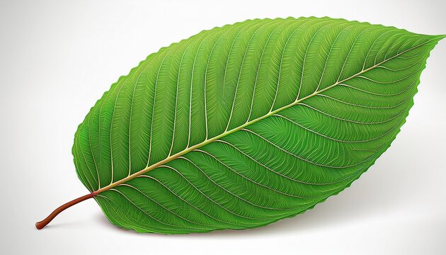 mitragyna speciosa korth or kratom leaf solated on white mitragyna speciosa leaf isolated on white background