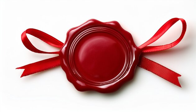 red wax seal on white background