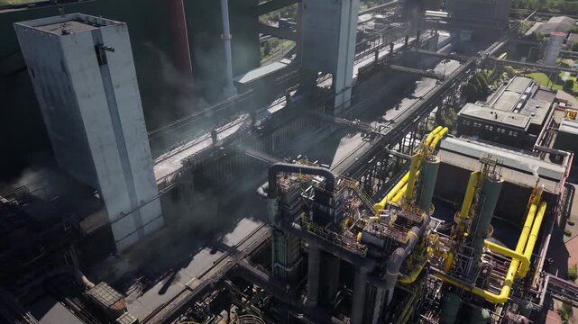 Aerial View of Coking Plant Battery and Quenching Tower Operations