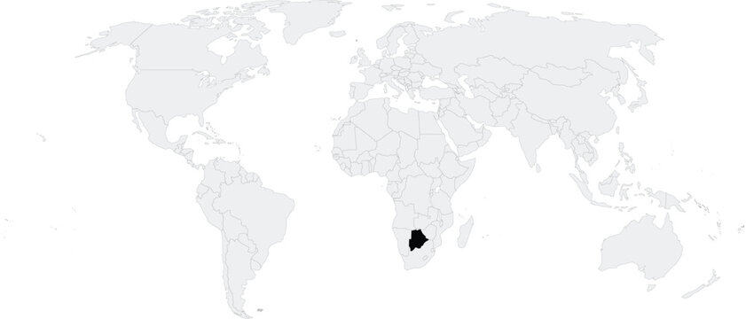 Botswana Location on Map of the World, Country in Africa