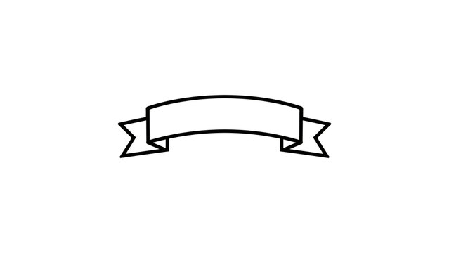 Black outline ribbon banner design for titles and awards.