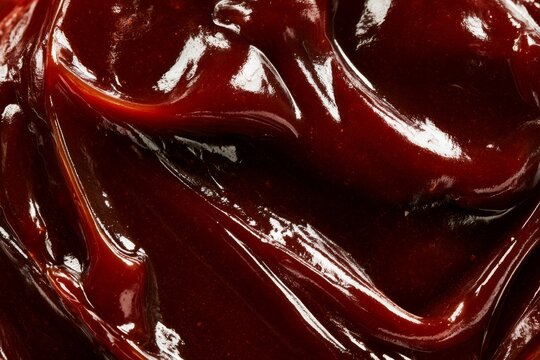 Rich and glossy barbecue sauce in close-up view