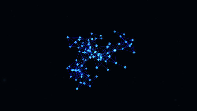 Diffusion-limited aggregation (DLA) crystal growth structure