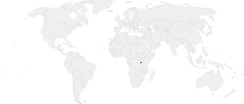 Rwanda Location on Map of the World, Country in Africa