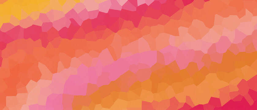 Vibrant Pink and Orange Abstract Polygon Mosaic Geometric Background