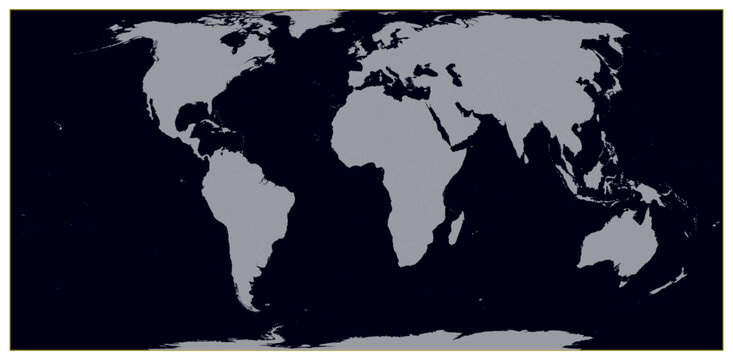 New World Map in Equal Earth Projection &ndash; Realistic Vector Outline Map of the World