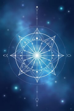Motivo de estrellas celestiales con un efecto difuminado de ensue&ntilde;o sobre un cielo azul m&iacute;stico; patr&oacute;n vectorial de estilo bohemio y ocultista para astrolog&iacute;a
